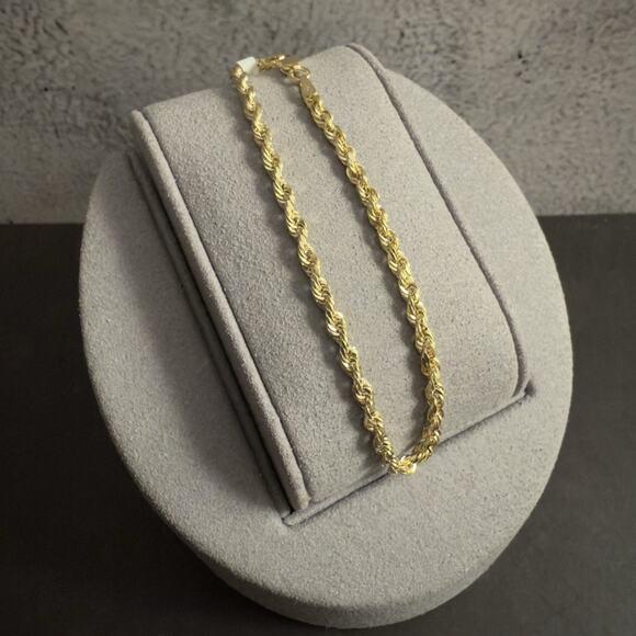 10k Yellow Gold Diamond Cut Rope Bracelet 7 inch, 2.8mm, BSI-ITALY~NEW - Picture 1 of 8